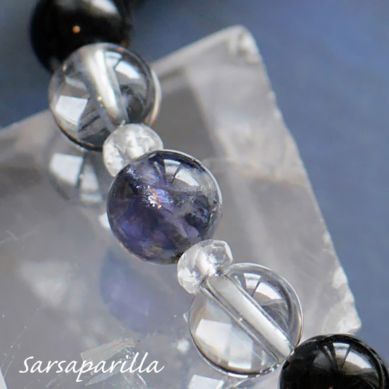 ブレスレット☆テクタイト・虹入りアイオライト（8mm）45