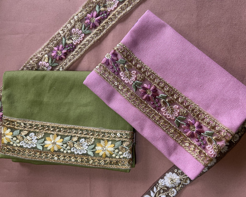 ヴィンテージファブリック インド刺繍 インテリア ボックス