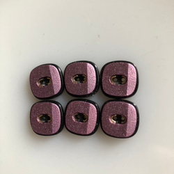 アンティーク ボタン 6個　ビンテージ 昭和 レトロ 個性的 ハンドメイド素材 日本製 ポップ アクセ ピンク 2枚目の画像