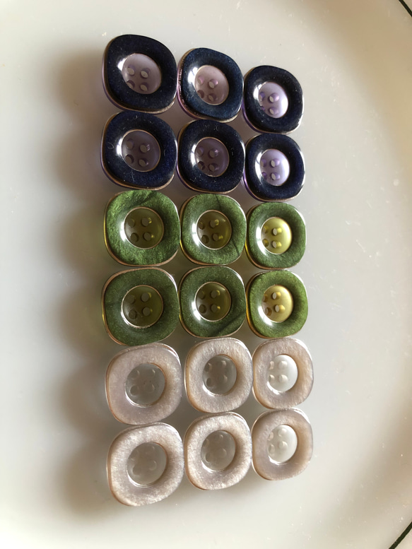 アンティーク ボタン 6個　ビンテージ 昭和 レトロ 個性的 ハンドメイド素材 日本製 ポップ アクセ　キャンディ 6枚目の画像