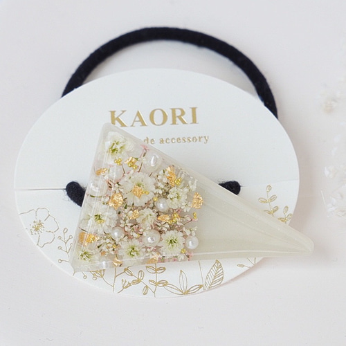 かすみ草 ヘアゴム セット ドライフラワー レジン アクセサリー