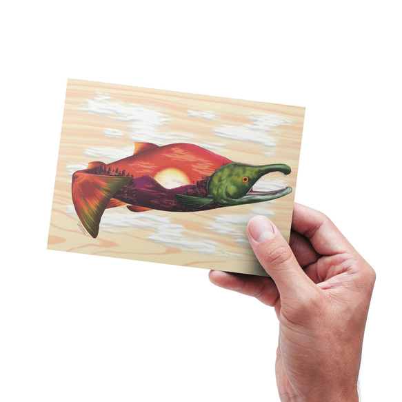 ポストカード【紅鮭】／1枚 1枚目の画像