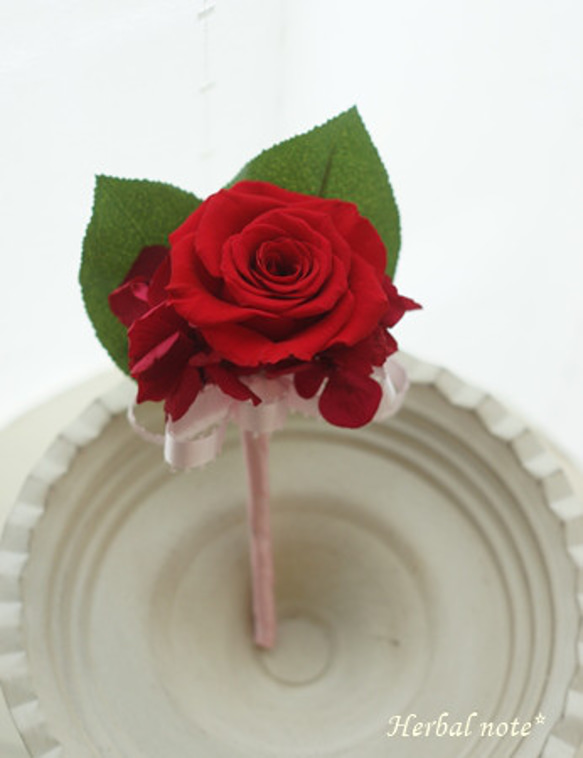 【オーダーメイド＊ウェディングブーケ】PB-161　プリザーブドフラワー　ラウンドブーケ　レッド 質問 オーダーの相談をする or この作品について質問する レッド O1622842840(12500円)