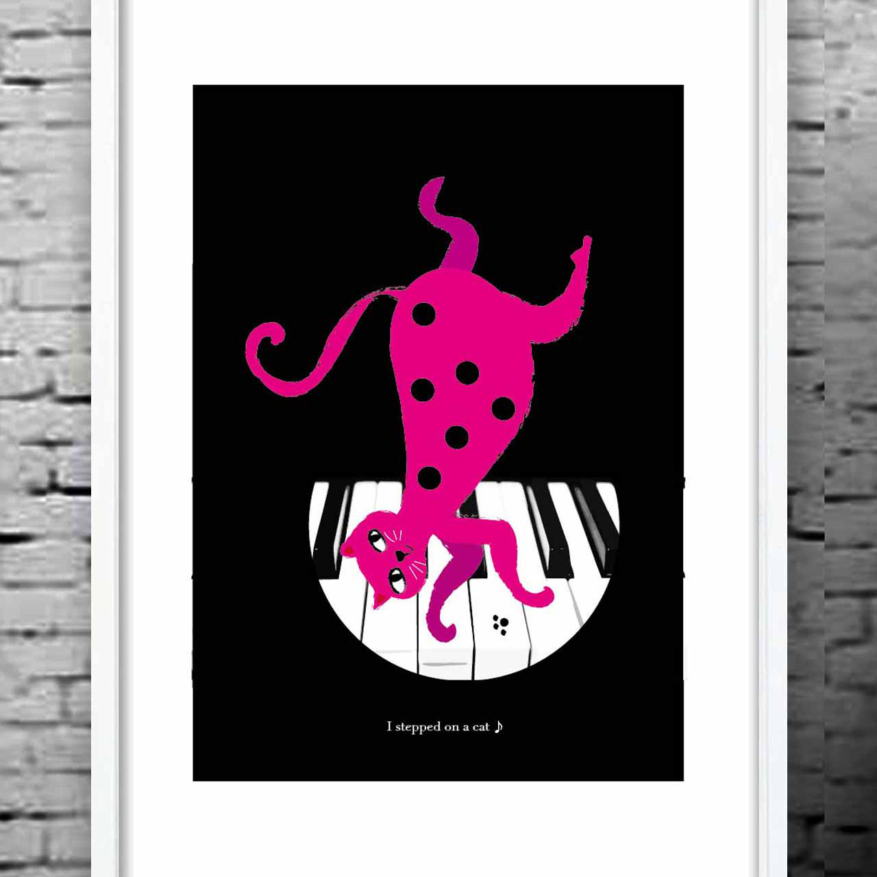 猫ふんじゃった♪3　ネコ　送料無料　イラスト　ポスター　アート/sei（新着順）検索　全作オリジナル　結婚祝い　1276