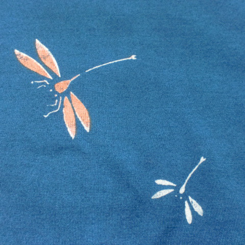 藍染めTシャツ とんぼ 赤とんぼ 勝ち虫 縁起良い Lサイズ 日本製 T 