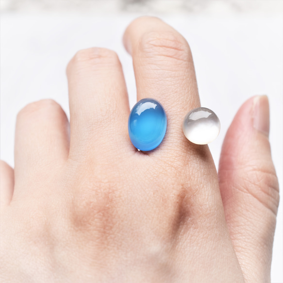 【13號/組合選擇】藍玉髓雙石民俗戒指（指環） 第7張的照片