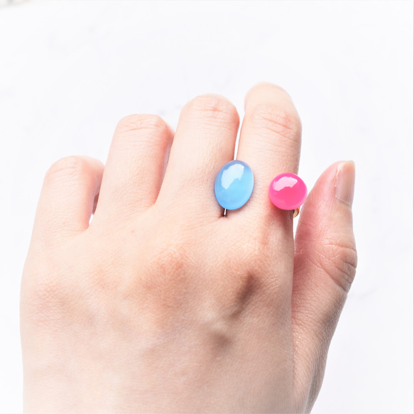 【13號/組合選擇】藍玉髓雙石民俗戒指（指環） 第13張的照片
