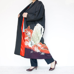 KIMONO LONG Coat -留袖を使ったドレスコート　1点ものです！　着物リメイク フォーマル にも! 1枚目の画像