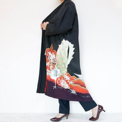 KIMONO LONG Coat -留袖を使ったドレスコート　1点ものです！　着物リメイク フォーマル にも! 2枚目の画像