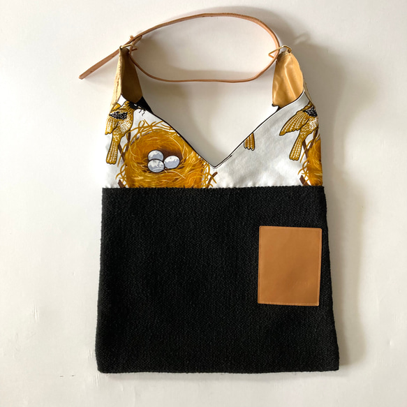 African fabric × Real leather bag 鳥の巣 2枚目の画像