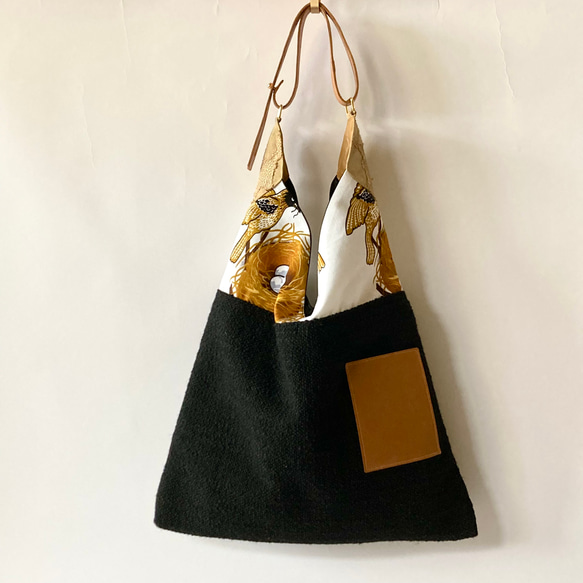 African fabric × Real leather bag 鳥の巣 1枚目の画像