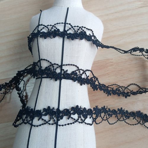 AZ131 5色展開 3M ケミカルレース 刺繍レースリボン レースタッセル 花