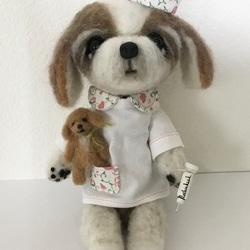 おしごとDog 画家のトイプードルくん 羊毛フェルト ギフト 羊毛