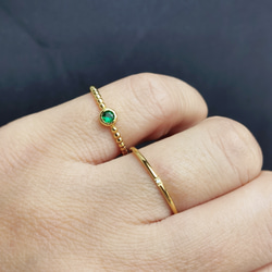 再販多数800ｹ超え!サージカルステンレス　星ダイヤピンキーリング極細1㎜14金仕上げつけっぱなしOK♪ 3枚目の画像