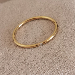 再販多数800ｹ超え!サージカルステンレス　星ダイヤピンキーリング極細1㎜14金仕上げつけっぱなしOK♪ 2枚目の画像