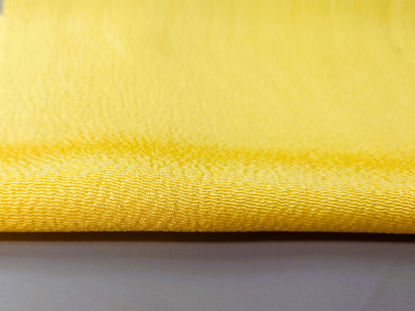 【古布】無地ちりめん 黄色ドール着物サイズ 2枚目の画像