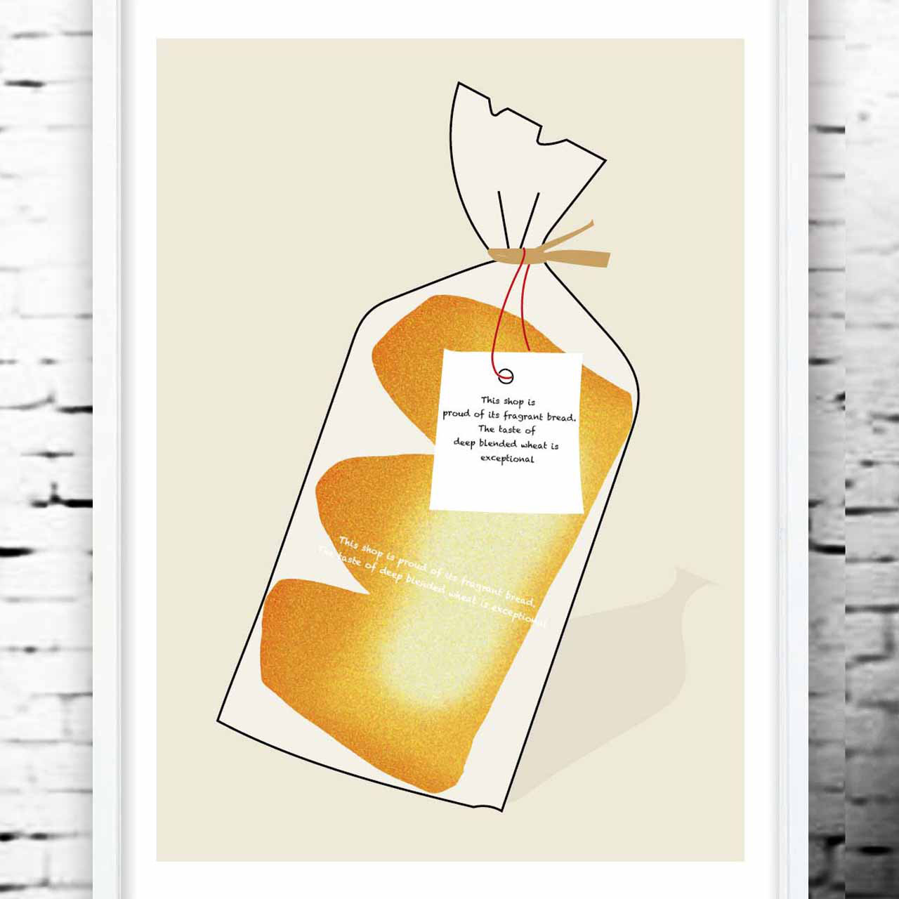 Bread イラスト　ポスター　A4  A3 A2 A1　アートポスター　（アートsei（新着順）検索）結婚祝い1336