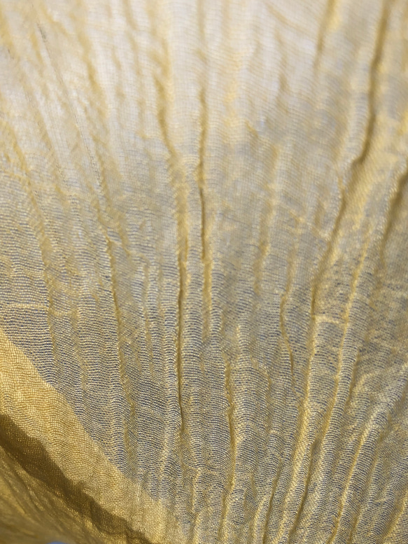 そよ風ストール☀マリーゴールド染め　きれいイエロー　草木染　オーガニックコットンストール  Creema限定 8枚目の画像