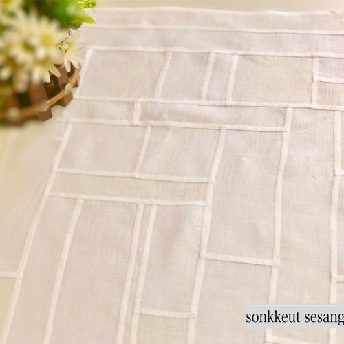 ポジャギ　ホワイトリネンクロス　約80㎝×90㎝ ホワイトリネン ポジャギクロス 2枚セット - メルカリ