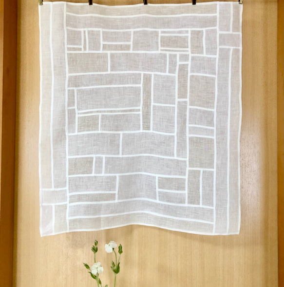 ポジャギ　ホワイトリネンクロス　約80㎝×90㎝ ポジャギ リネンマルチクロス その他インテリア雑貨 손끝세상