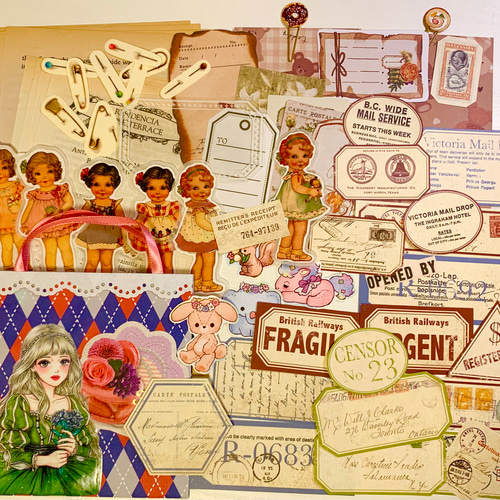 おすそ分けファイル♡ 紙もの390点♡ No.244 シール・ステッカー ポチ