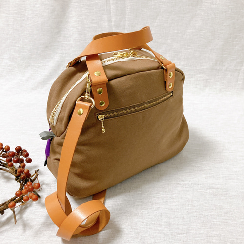 ミナペルホネン/symphonyシンフォニー/ボストン型トートリュック 本革