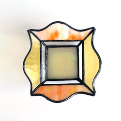 【送料無料！】ステンドグラス アクセサリートレー2個セット（クリアイエロー＆オレンジ） オールハンドメイド 8枚目の画像