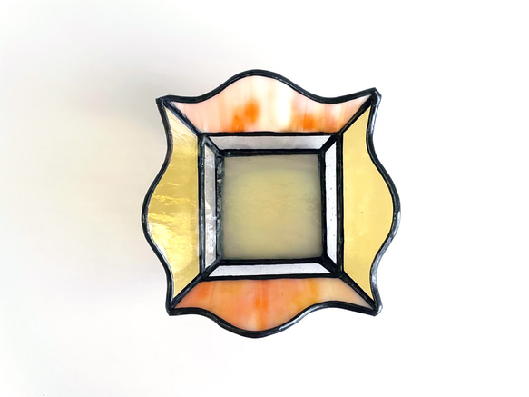 【送料無料！】ステンドグラス アクセサリートレー2個セット（クリアイエロー＆オレンジ） オールハンドメイド 8枚目の画像