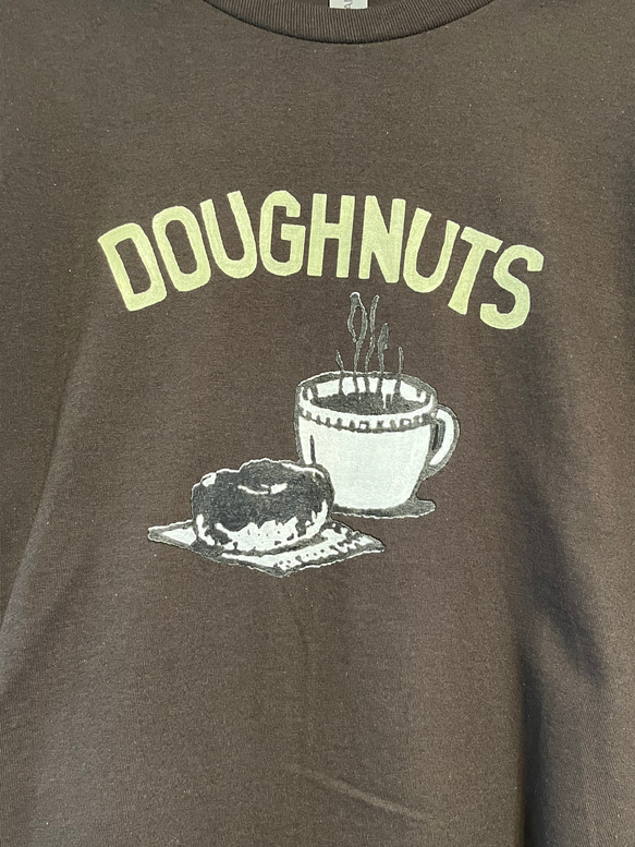 ドーナッツ＆コーヒー柄半袖 メンズTシャツ 綿100% 3枚目の画像