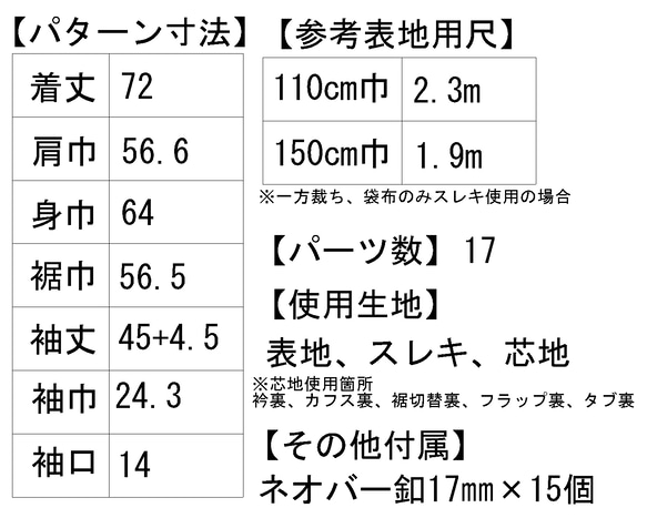 ＜キット＞前ポケ簡単ビッグGジャン　カット済パターン＆生地＆ネオバー釦 2枚目の画像