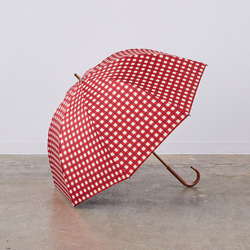 【晴雨兼用】coccaの日傘雨傘 gin-gam ‐ギンガム- 刺繍(ショート)《TPS-1143-1》 3枚目の画像