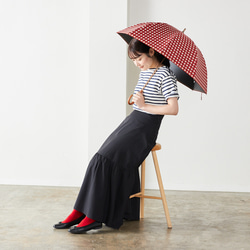 【晴雨兼用】coccaの日傘雨傘 gin-gam ‐ギンガム- 刺繍(ショート)《TPS-1143-1》 14枚目の画像
