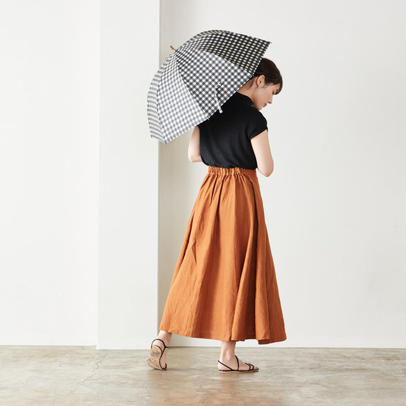 【晴雨兼用】coccaの日傘雨傘 gin-gam ‐ギンガム- 刺繍(ショート)《TPS-1143-1》 18枚目の画像