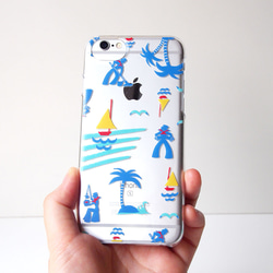 軟質智慧型手機保護殼 [水手海洋圖案] 可選擇肩帶 #相容 iPhone15 第1張的照片
