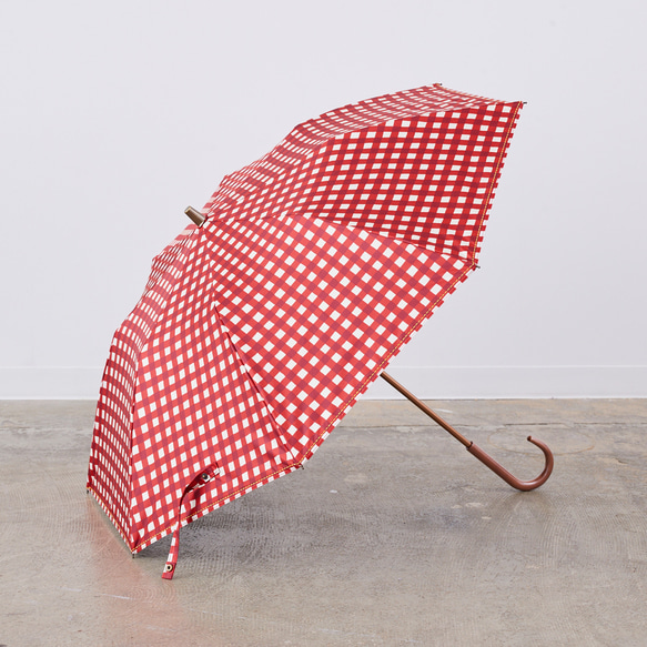 【晴雨兼用】coccaの日傘雨傘 gin-gam ‐ギンガム- 刺繍(折りたたみ)《TPS-1144-1》 3枚目の画像