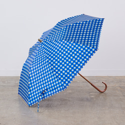 【晴雨兼用】coccaの日傘雨傘 gin-gam ‐ギンガム- 刺繍(折りたたみ)《TPS-1144-1》 11枚目の画像