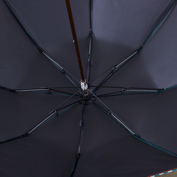 【晴雨兼用】coccaの日傘雨傘 gin-gam ‐ギンガム- 刺繍(折りたたみ)《TPS-1144-1》 10枚目の画像
