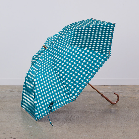【晴雨兼用】coccaの日傘雨傘 gin-gam ‐ギンガム- 刺繍(折りたたみ)《TPS-1144-1》 7枚目の画像