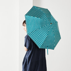 【晴雨兼用】coccaの日傘雨傘 gin-gam ‐ギンガム- 刺繍(折りたたみ)《TPS-1144-1》 17枚目の画像