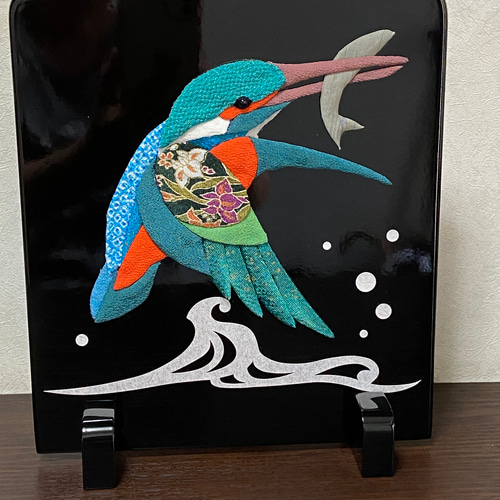 送料無料 衝立 押絵カワセミ その他インテリア雑貨 おたんこなす 通販 