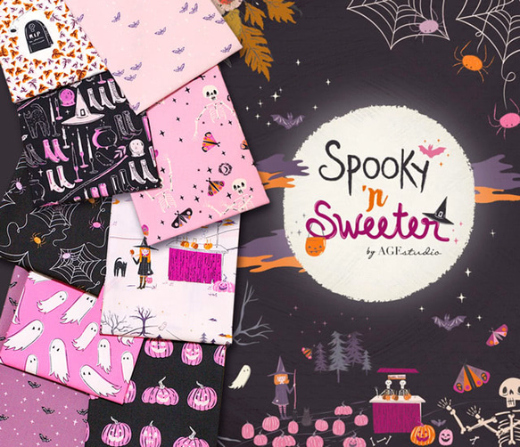 カットクロス Art Gallery Fabrics Spooky'n Sweeter Boo Crew 7枚目の画像