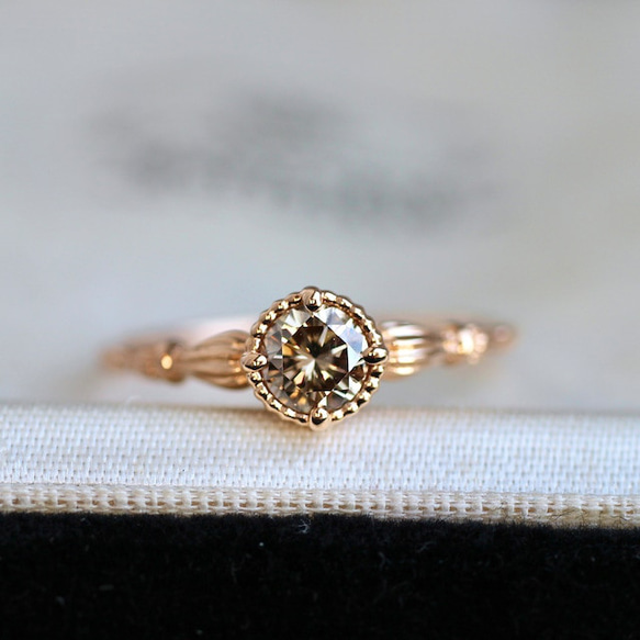 mei jewelry リング ブラウンダイヤ K18PG