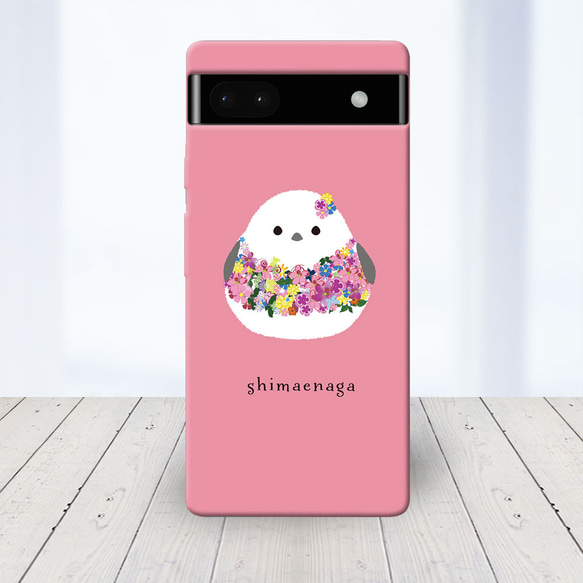 ★Pixel 他 Android ほぼ全機種対応 スマホケース ★シマエナガちゃんお花のドレス 1枚目の画像