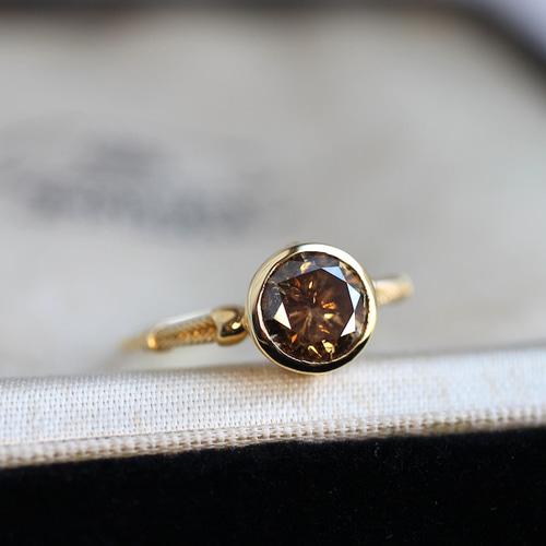 ファンシーブラウンダイヤモンド 1.146ct フクリン×フィッシュボーン 