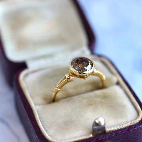 ファンシーブラウンダイヤモンド 1.146ct フクリン×フィッシュボーン 