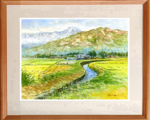 癒しの水彩画1060 田園
