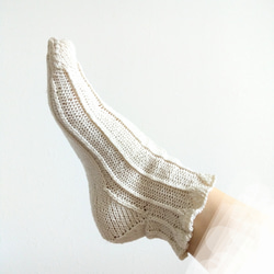 編みかたレシピ♪合太であむフリルの靴下　ショートソックス長さ変えられます。 Frilled Socks 2枚目の画像