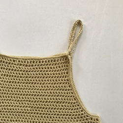 【S-Mサイズ】コットンリネン糸　かぎ針編みのビスチェ　編み物　キャミソール　クロッシェビスチェ 2枚目の画像