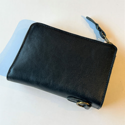 【New】L字ファスナー財布 牛革財布（本革）BLACK 14枚目の画像