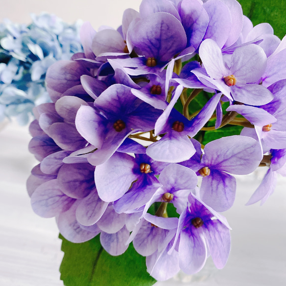 【枯れない花】紫陽花　purple 一輪挿し　マジカルウォーター　インテリアフラワー 4枚目の画像